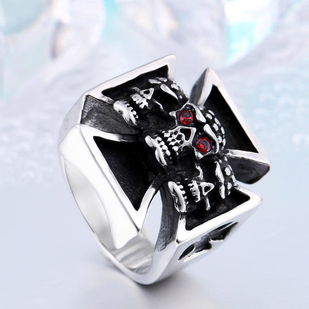 Men's High Quality Vintage Red Eye Skull Ring