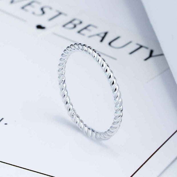 Women Rope Shape 925 Sterling Sliver Ring