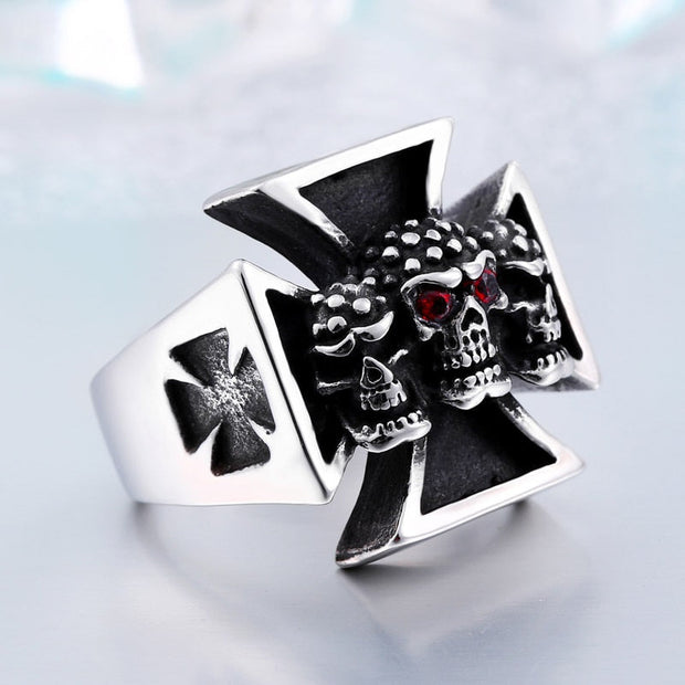 Men's High Quality Vintage Red Eye Skull Ring