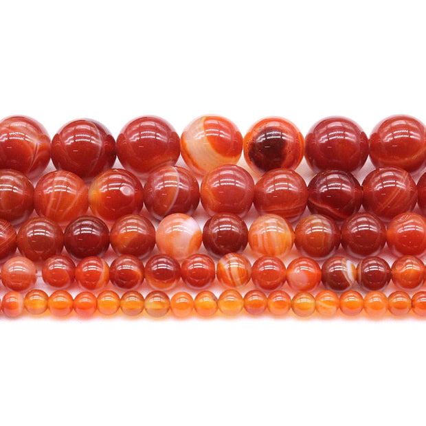 Natural Red Stone Stripes Agates Beads For Jewelry