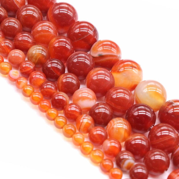 Natural Red Stone Stripes Agates Beads For Jewelry